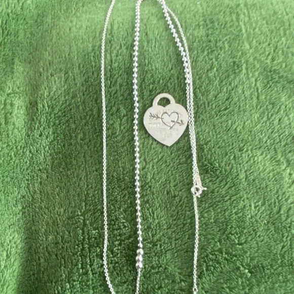 NWOT Tiffany & Co Mixed Bead Adjustable 28" - 30" Necklace & Heart Pendant 925 - Picture 9 of 12